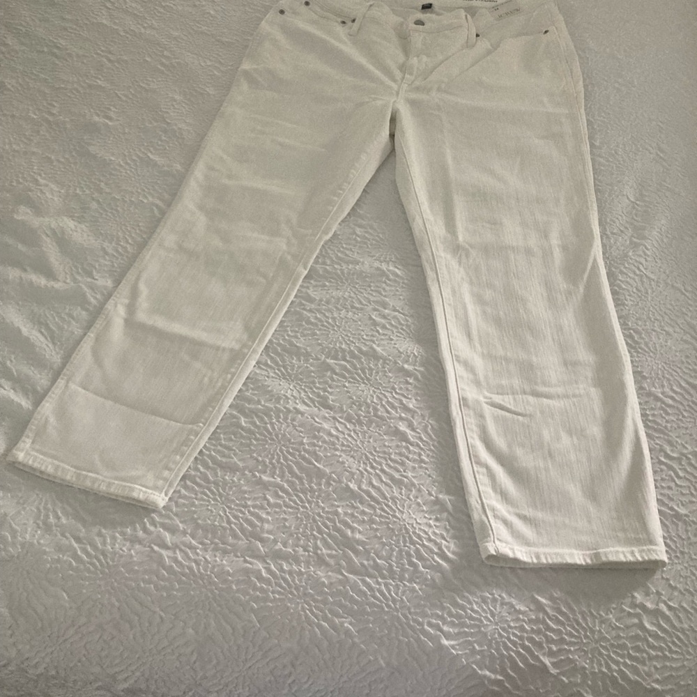 J. Crew White Straight Leg Jeans Lightweight Denim